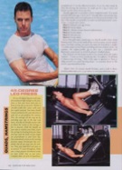 Jaacob Bowden poses in a fitness magazine and demonstrates exercises in 2002