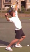 Jaacob Bowden playing tennis in 2002