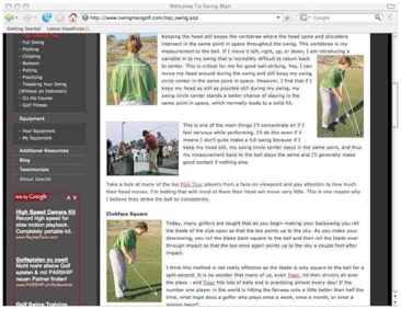 A screenshot inside Swing Man Golf